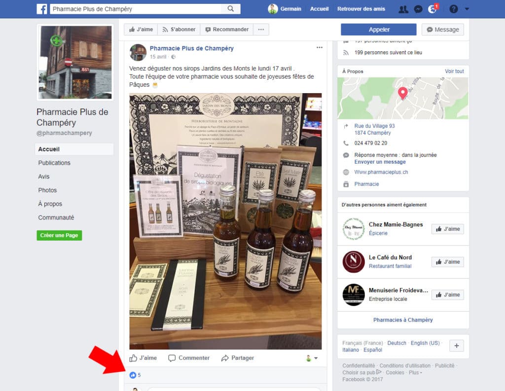 Pharmacie sur Facebook