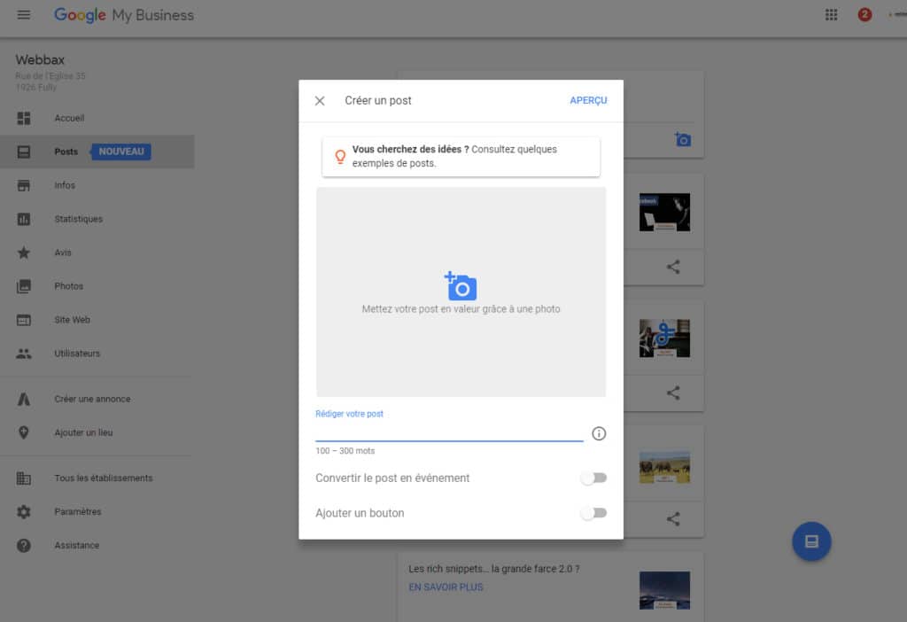 Publication Post de Google