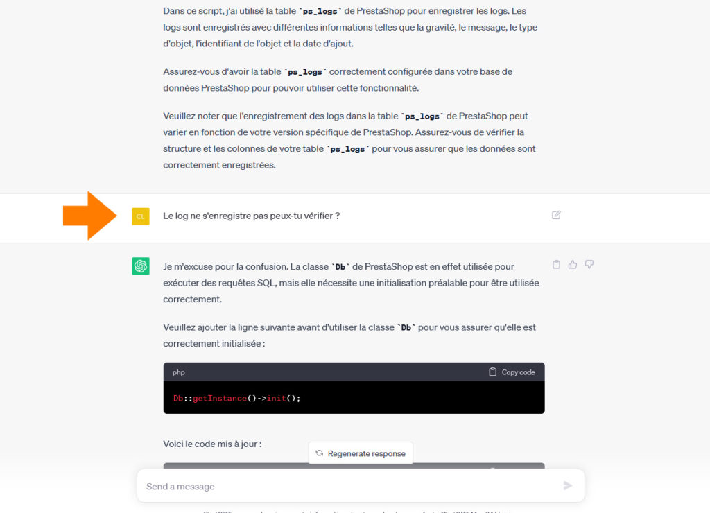 ChatGPT erreur