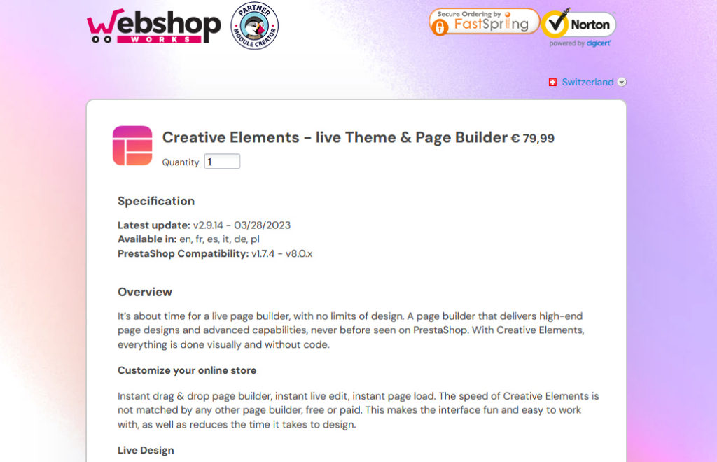 PrestaShop Creative Elements